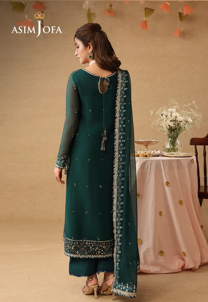 AJULIF-10 Embroidered Chiffon 3 Pcs