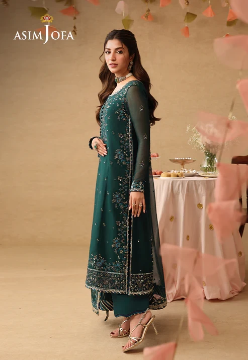 AJULIF-10 Embroidered Chiffon 3 Pcs