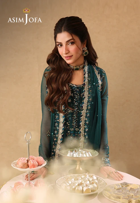AJULIF-10 Embroidered Chiffon 3 Pcs