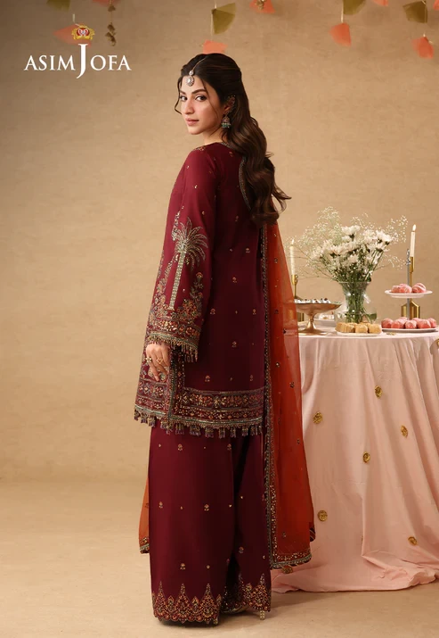 AJULIF-04 Embroidered Boski Silk 3 Pcs