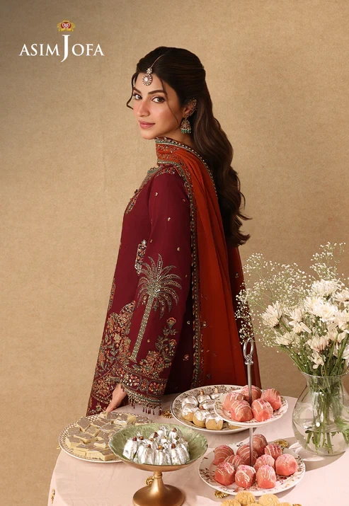 AJULIF-04 Embroidered Boski Silk 3 Pcs