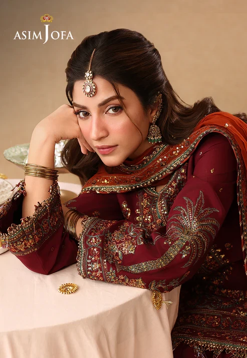 AJULIF-04 Embroidered Boski Silk 3 Pcs