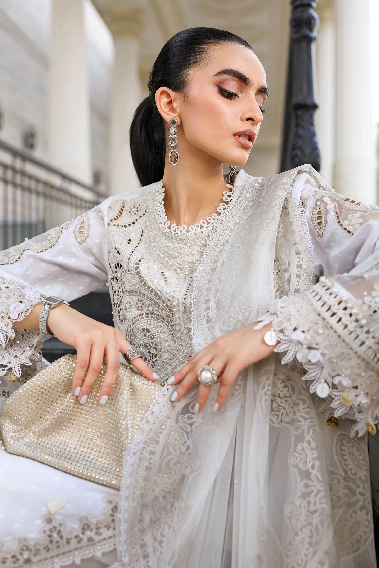 3 Piece Embroidered Jacquard Lawn Suit - EL-26-01-Default