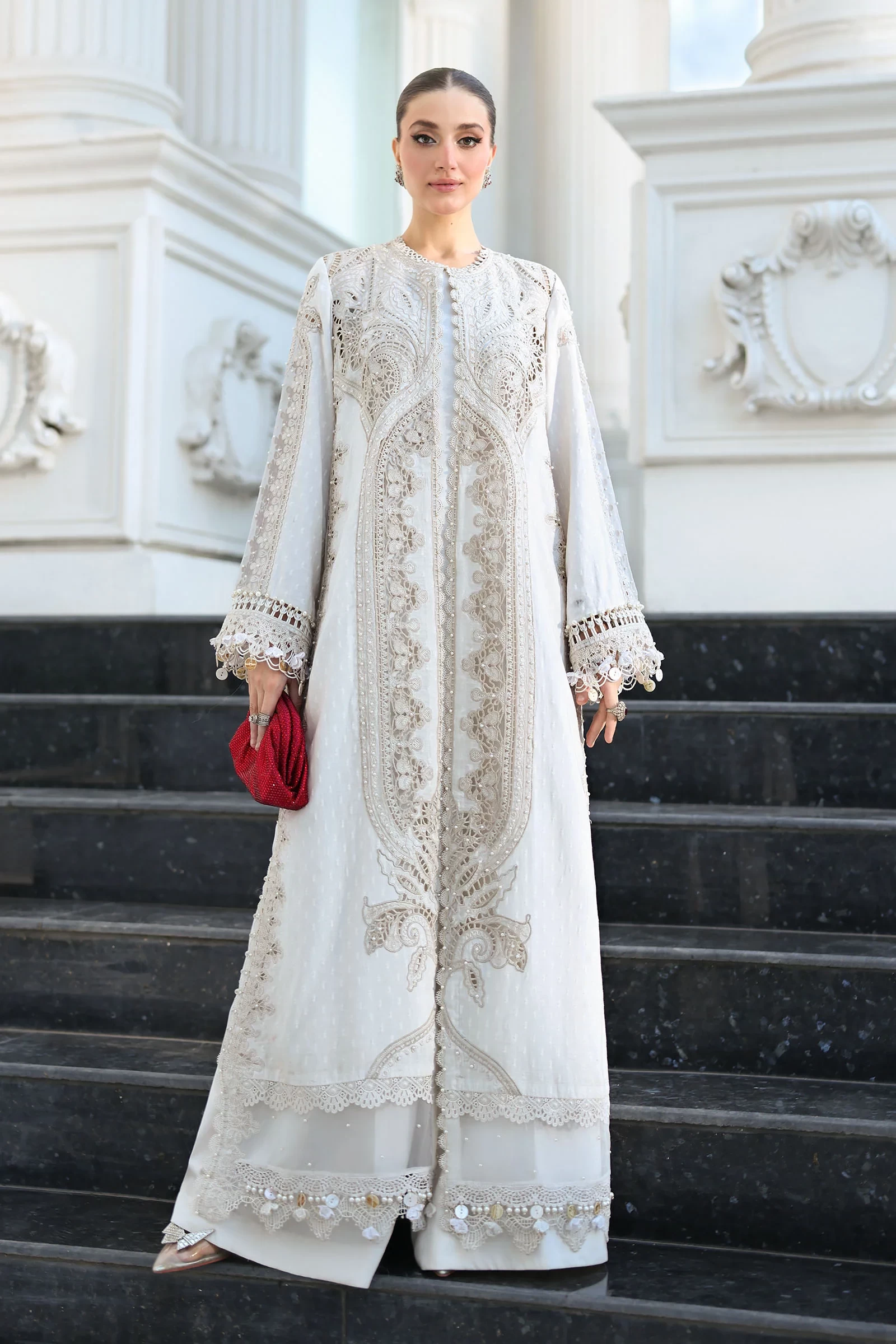 3 Piece Embroidered Jacquard Lawn Suit - EL-26-01-Default