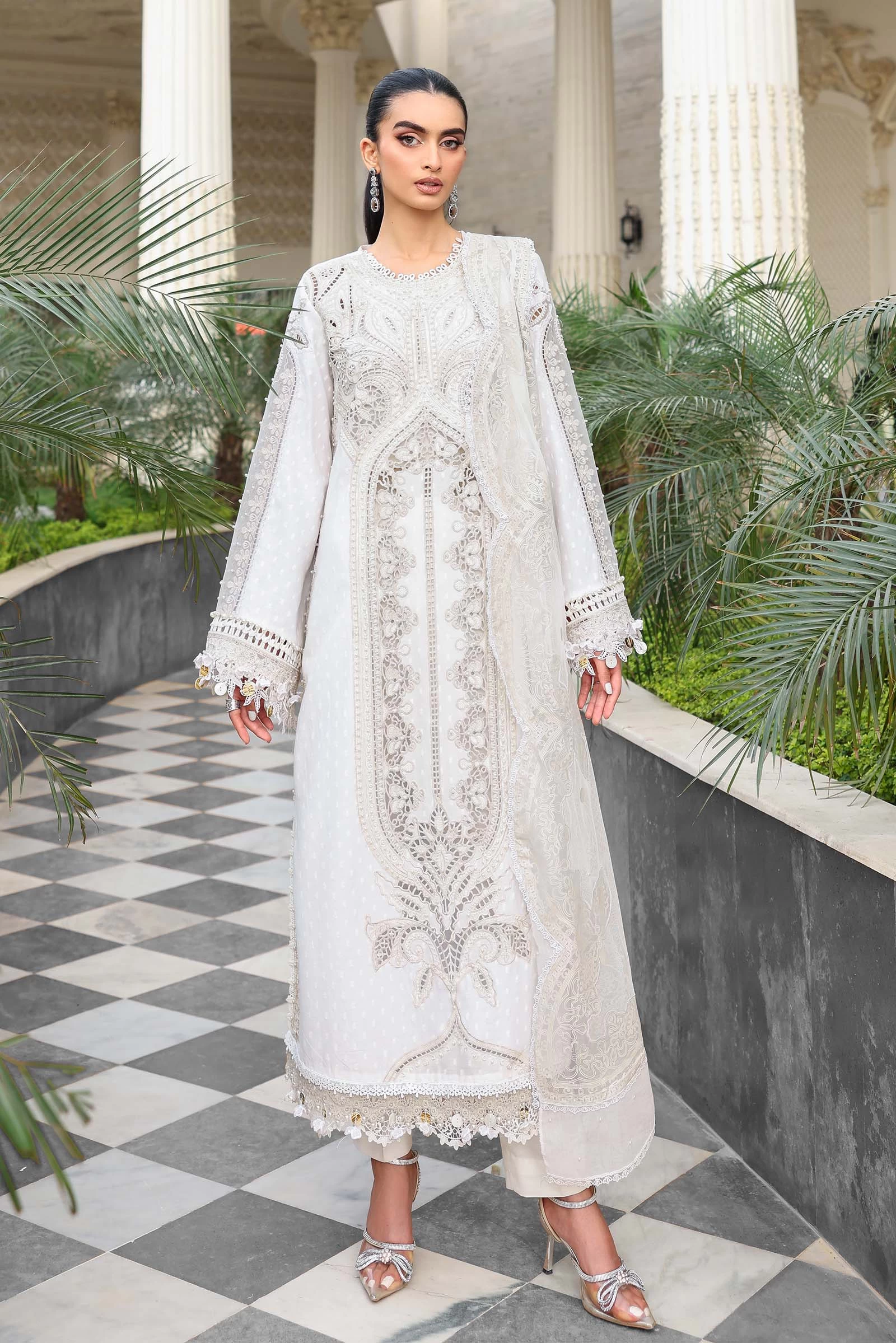 3 Piece Embroidered Jacquard Lawn Suit - EL-26-01-Default
