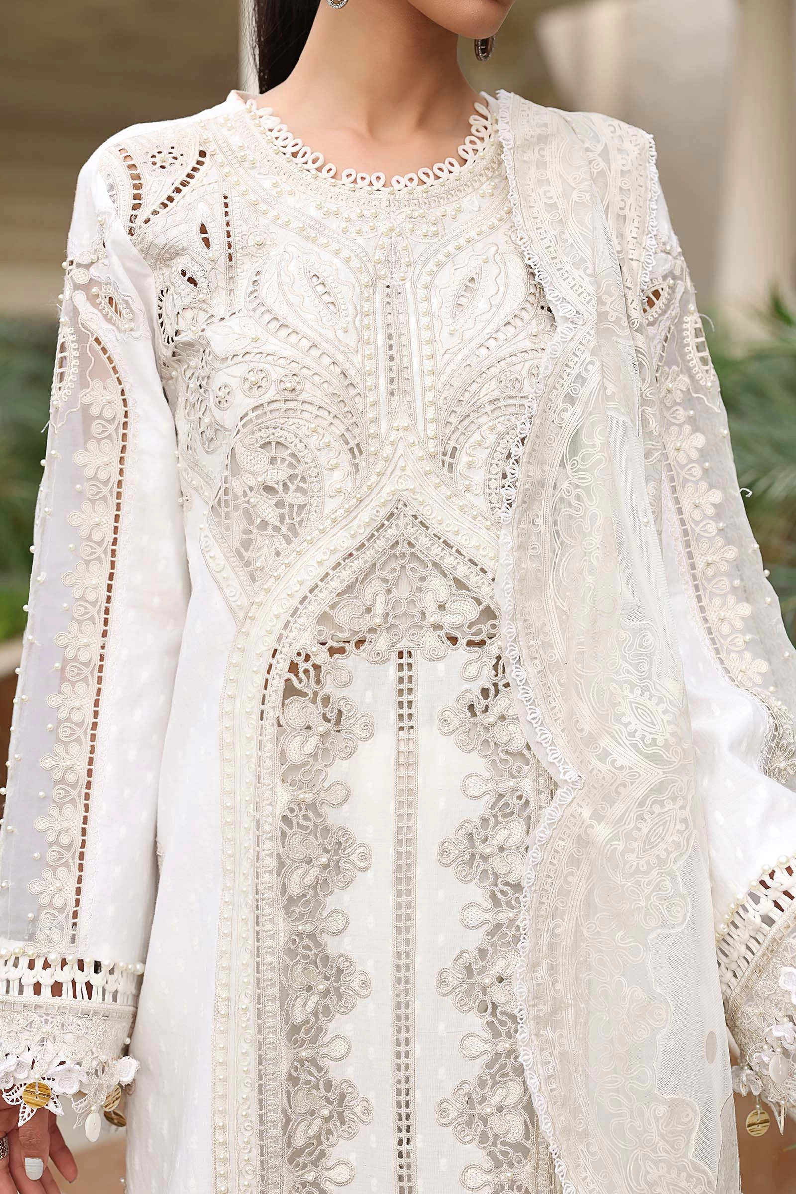 3 Piece Embroidered Jacquard Lawn Suit - EL-26-01-Default