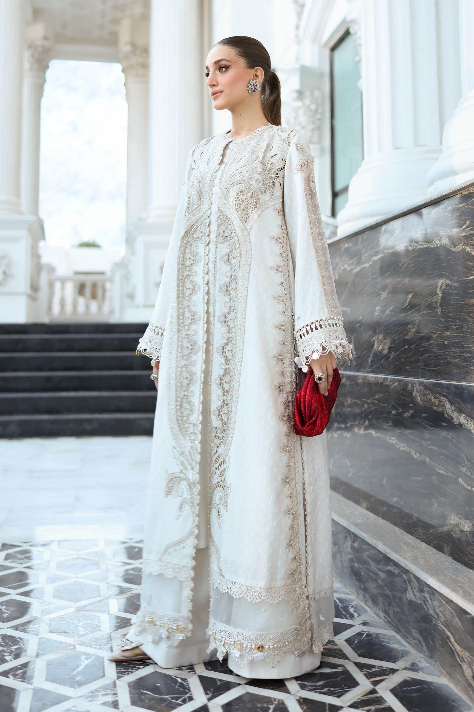 3 Piece Embroidered Jacquard Lawn Suit - EL-26-01-Default