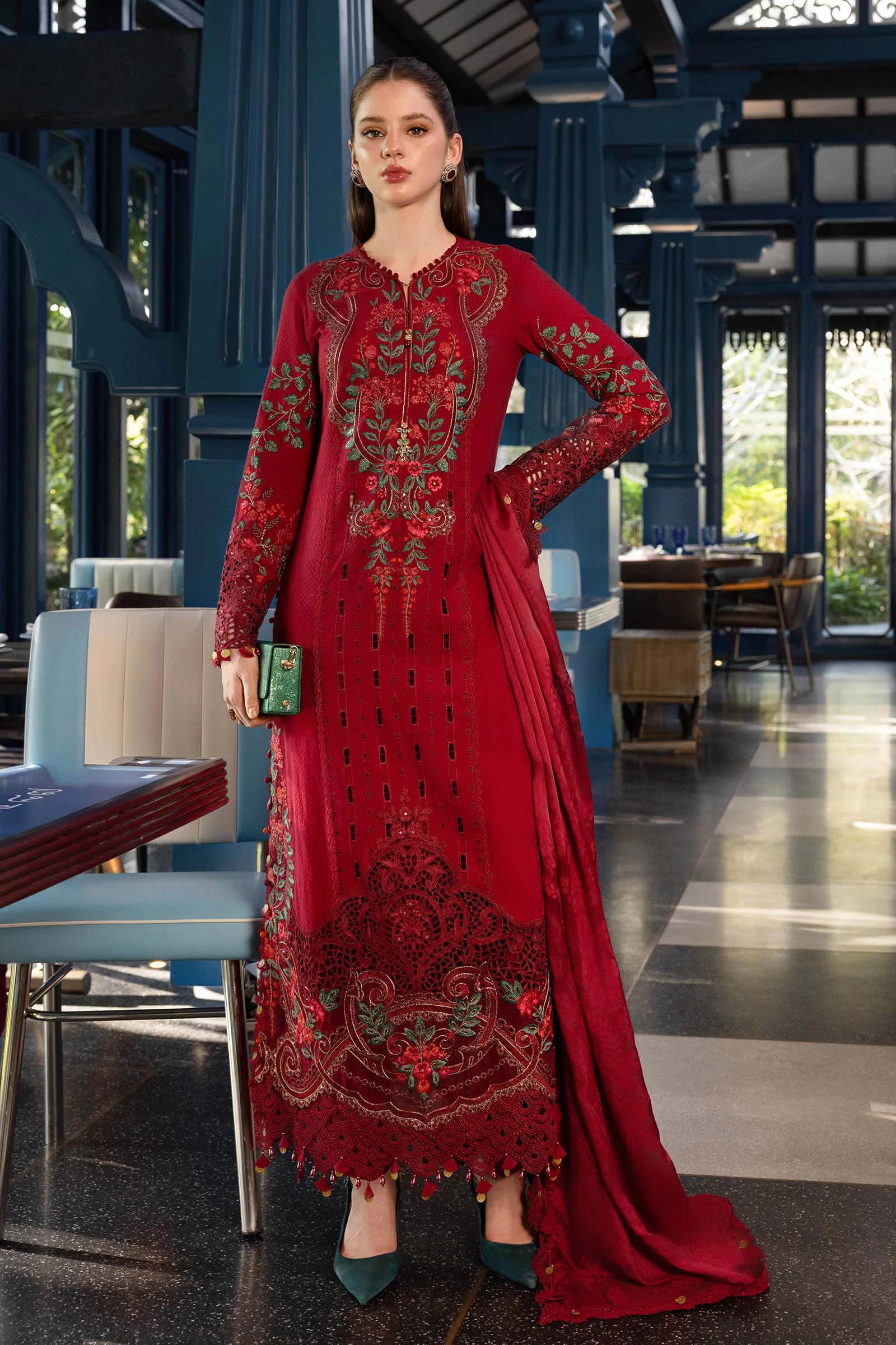 3 Piece Embroidered Jacquard Lawn Suit - EL-26-05-Default