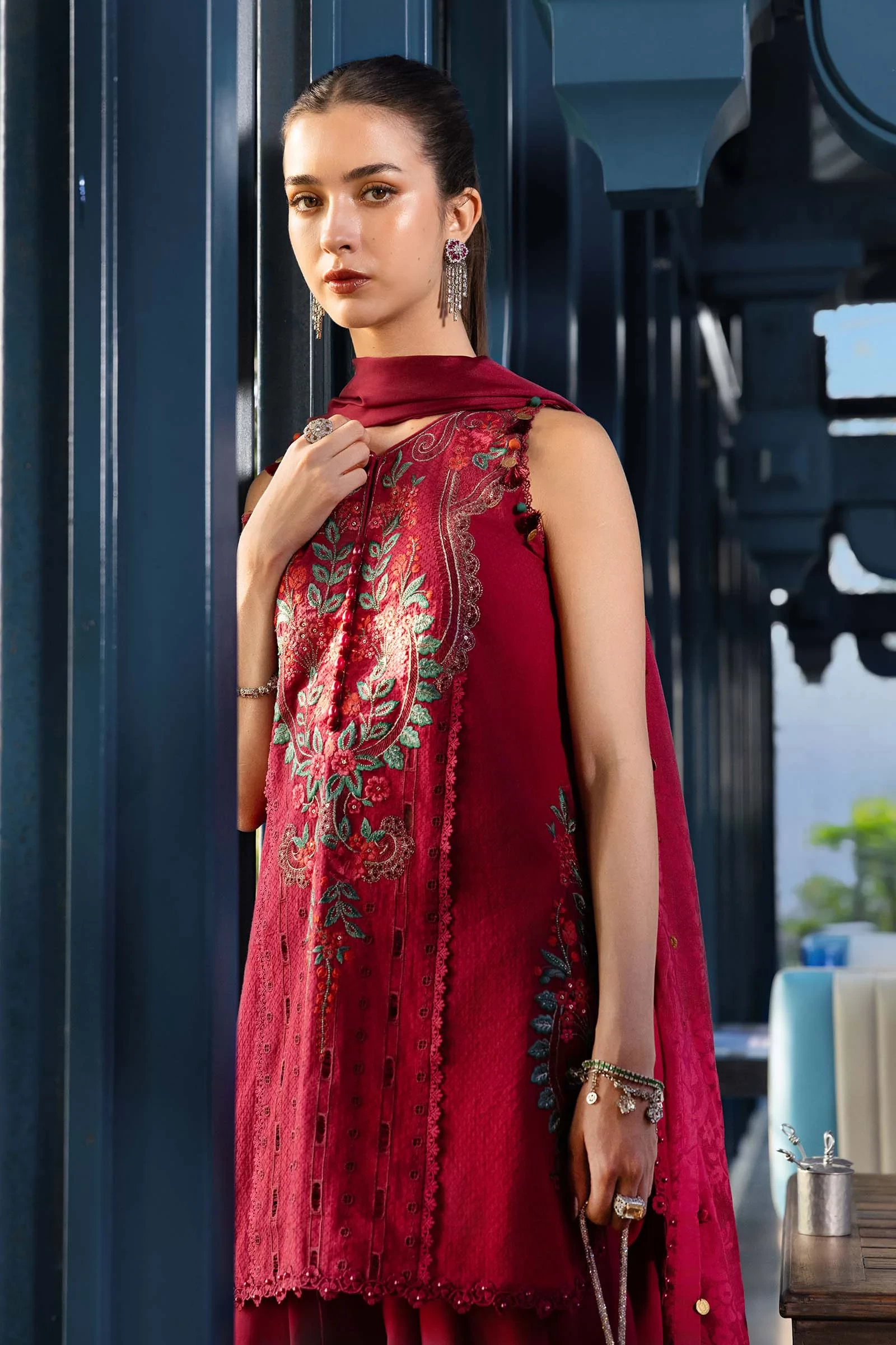 3 Piece Embroidered Jacquard Lawn Suit - EL-26-05-Default