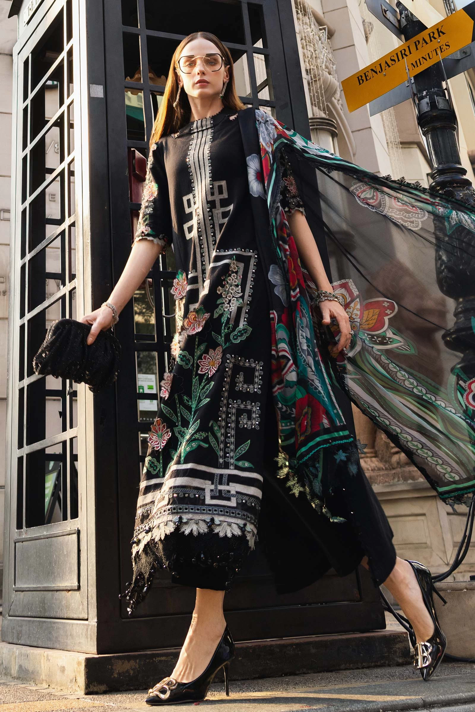 3 Piece Embroidered Jacquard Lawn Suit - EL-26-11-Default