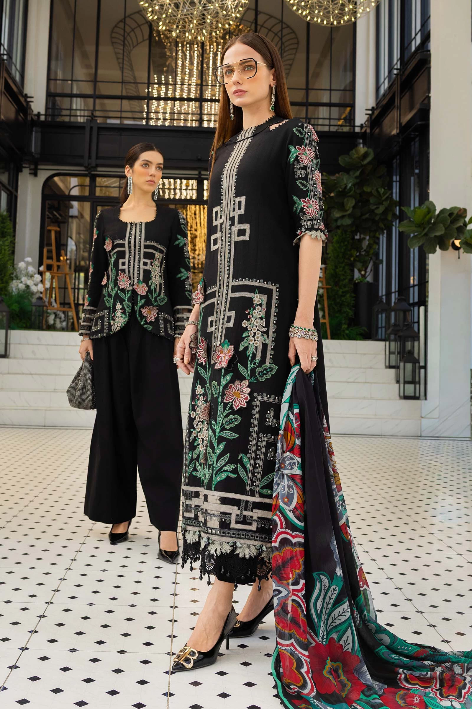 3 Piece Embroidered Jacquard Lawn Suit - EL-26-11-Default
