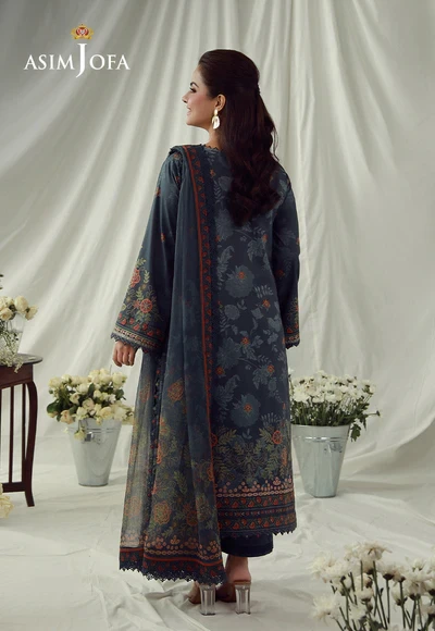 Printed Embroidered Cambric 3 Pcs - AJUBEP-01-UNS