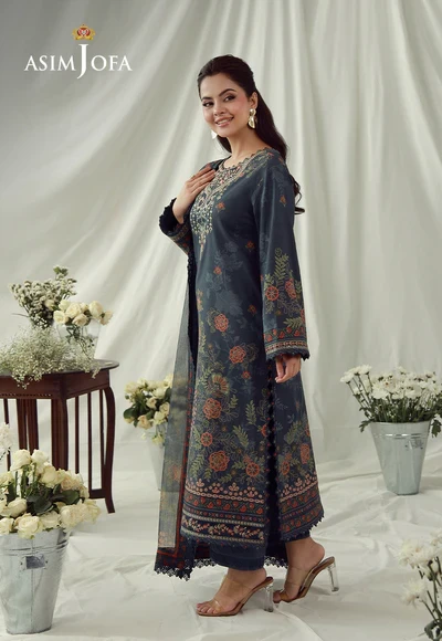 Printed Embroidered Cambric 3 Pcs - AJUBEP-01-UNS
