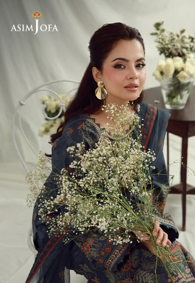 Printed Embroidered Cambric 3 Pcs - AJUBEP-01-UNS