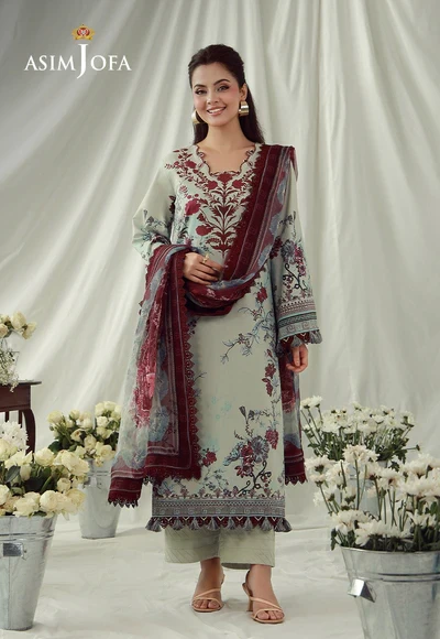Printed Embroidered Cambric - AJUBEP-03-UNS