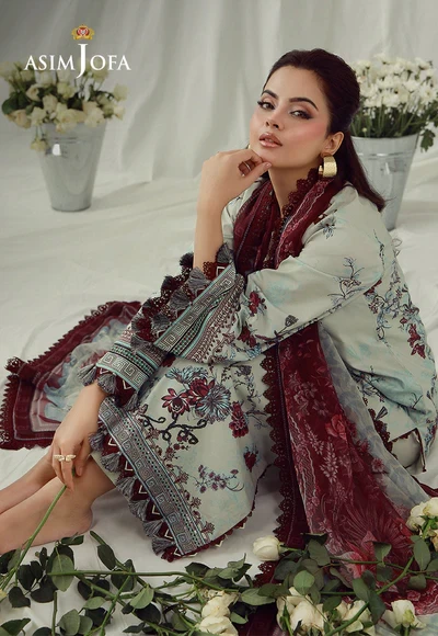 Printed Embroidered Cambric - AJUBEP-03-UNS