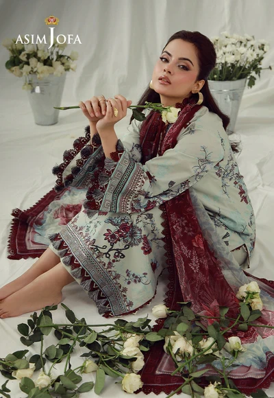 Printed Embroidered Cambric - AJUBEP-03-UNS