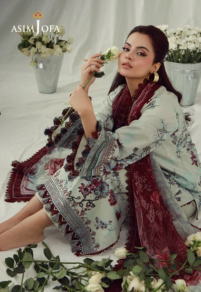 Printed Embroidered Cambric - AJUBEP-03-UNS