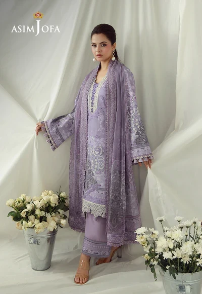 Printed Embroidered Cambric - AJUBEP-08-UNS