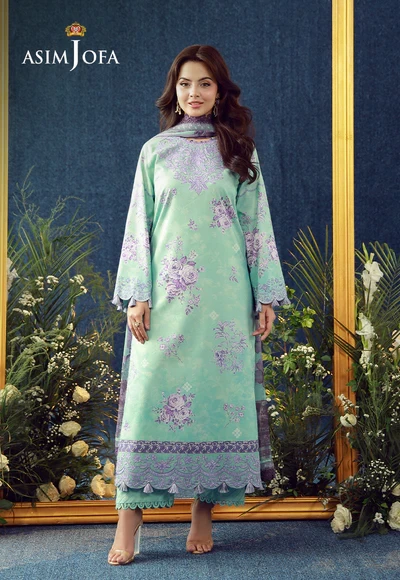 Printed Embroidered Cambric 3 Pcs - AJUBEP-09-UNS