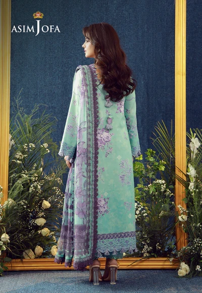 Printed Embroidered Cambric 3 Pcs - AJUBEP-09-UNS