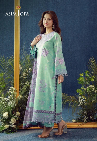Printed Embroidered Cambric 3 Pcs - AJUBEP-09-UNS
