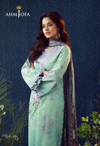 Printed Embroidered Cambric 3 Pcs - AJUBEP-09-UNS