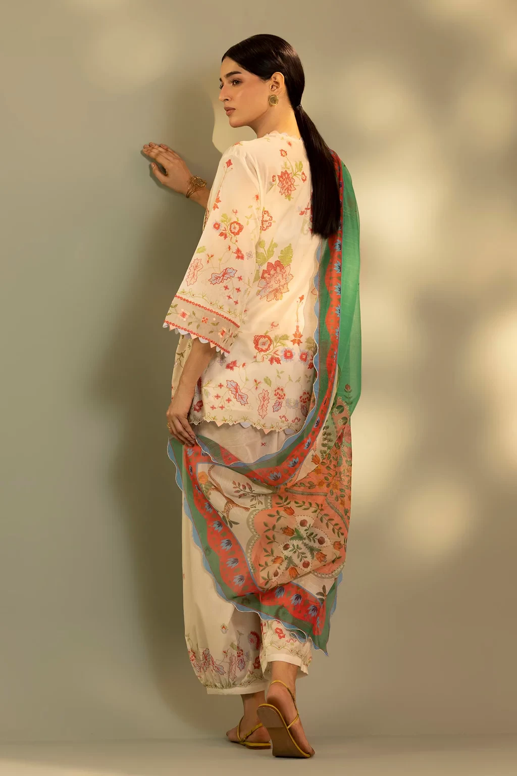 Embroidered 3 Piece Muzlin Suit - M262-014A-DC