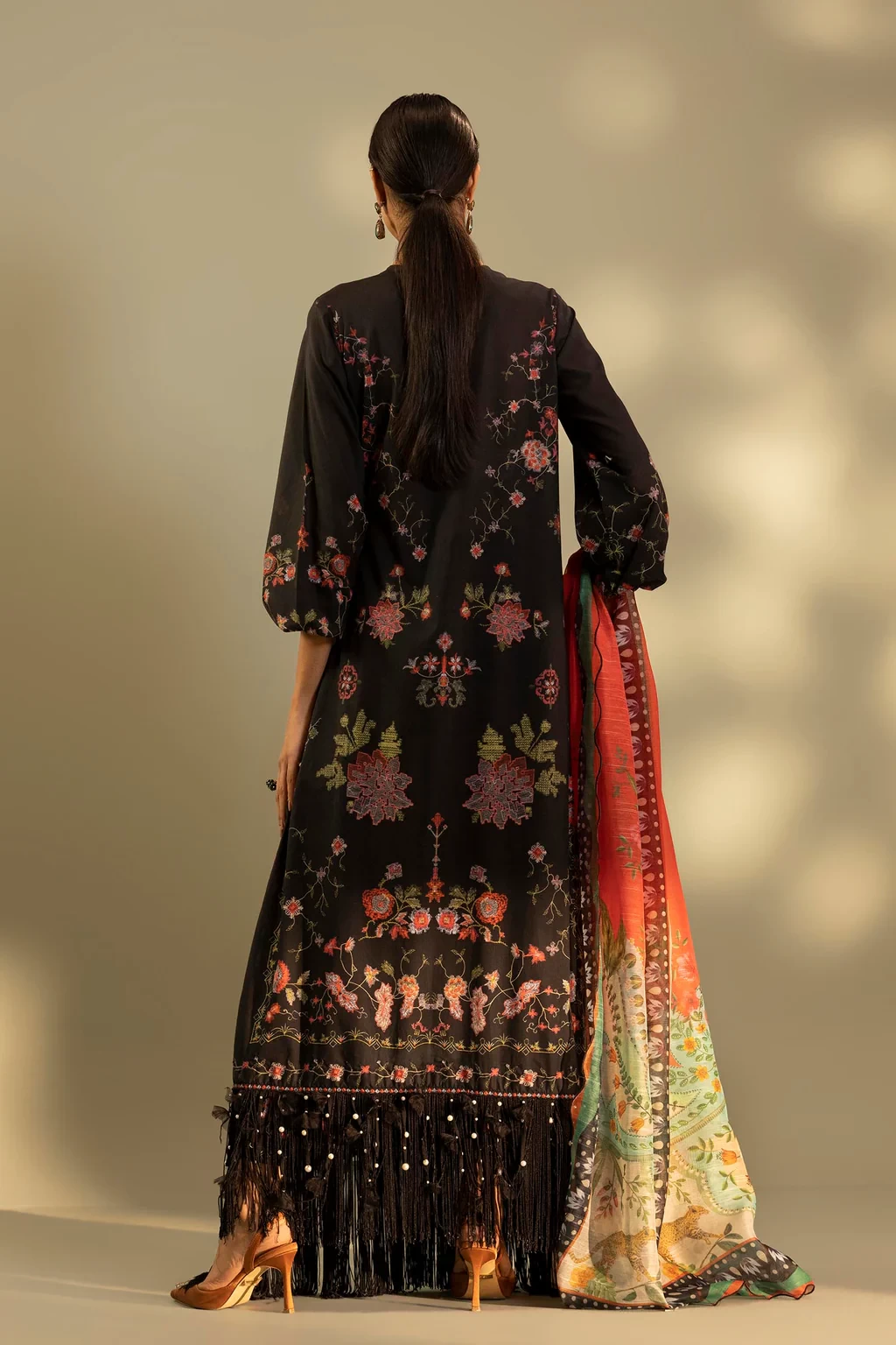 Embroidered 3 Piece Muzlin Suit - M262-014B-DC