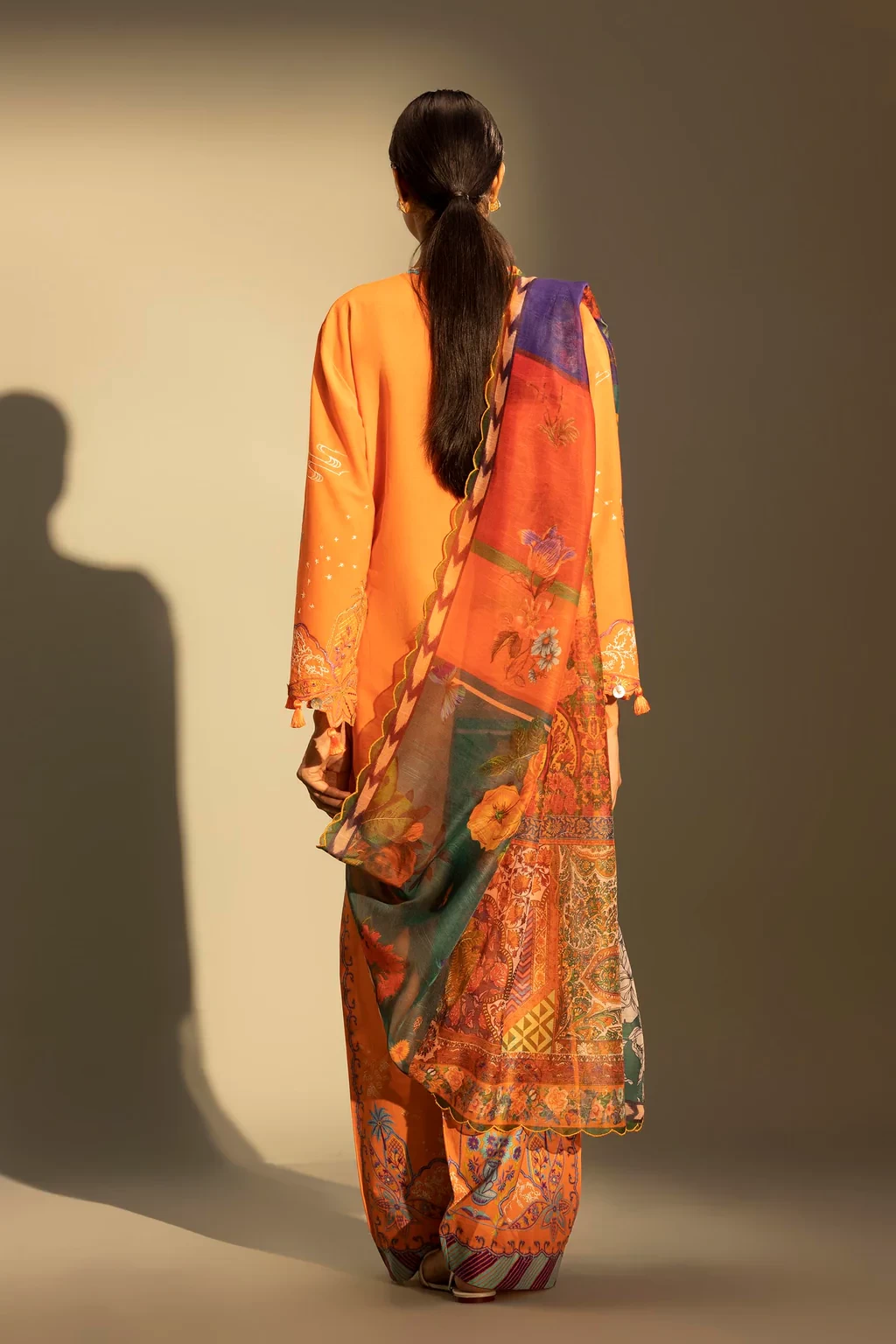 Embroidered 3 Piece Muzlin Suit - M262-020B-DC