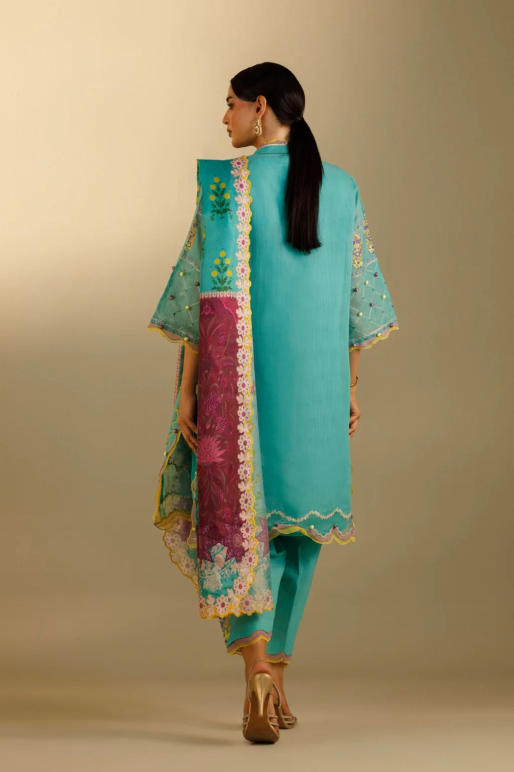 Embroidered 3 Piece Muzlin Suit - M262-019A-CV