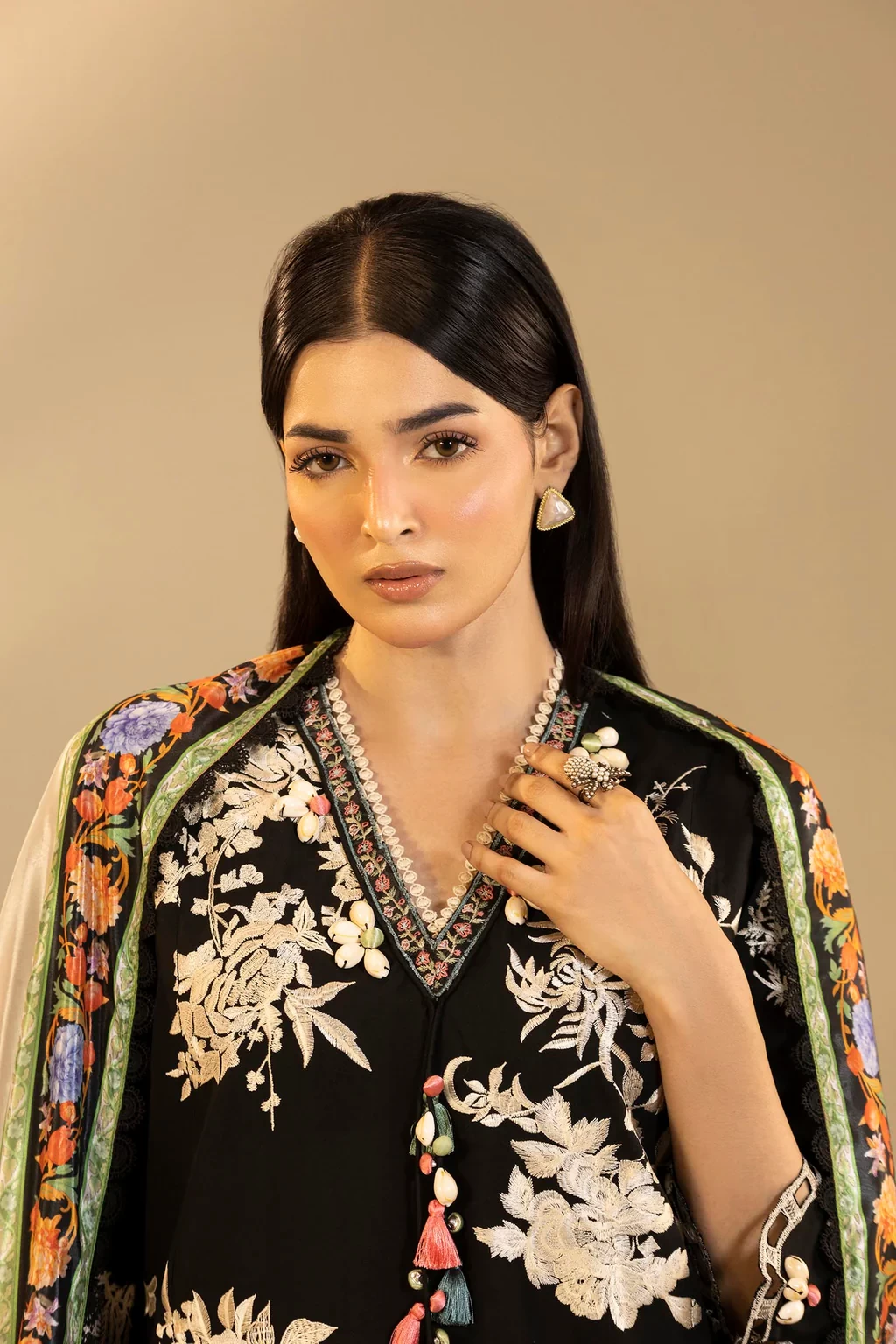 Embroidered 3 Piece Muzlin Suit - M262-017B-CL