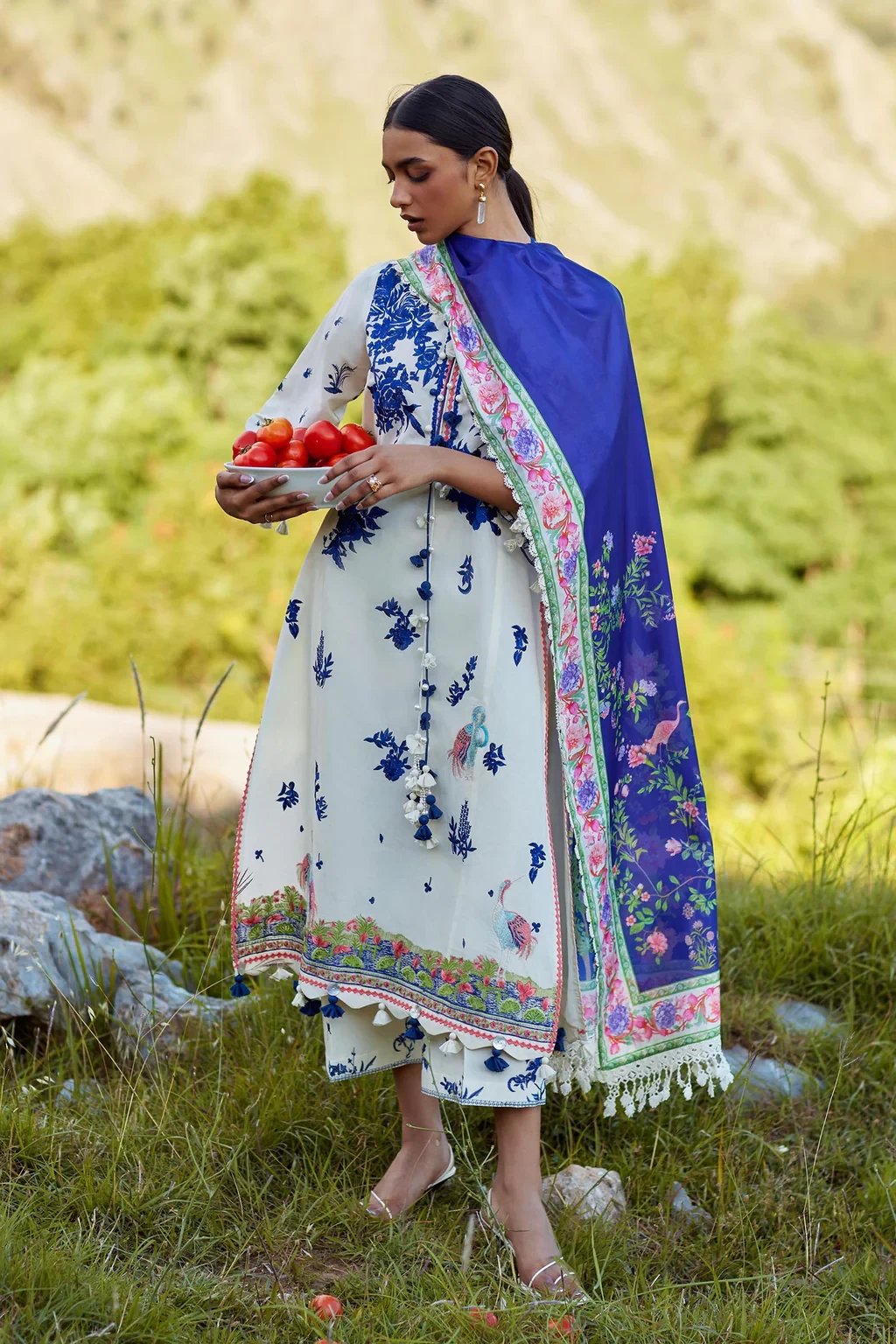 Embroidered 3 Piece Muzlin Suit - M262-017A-CL