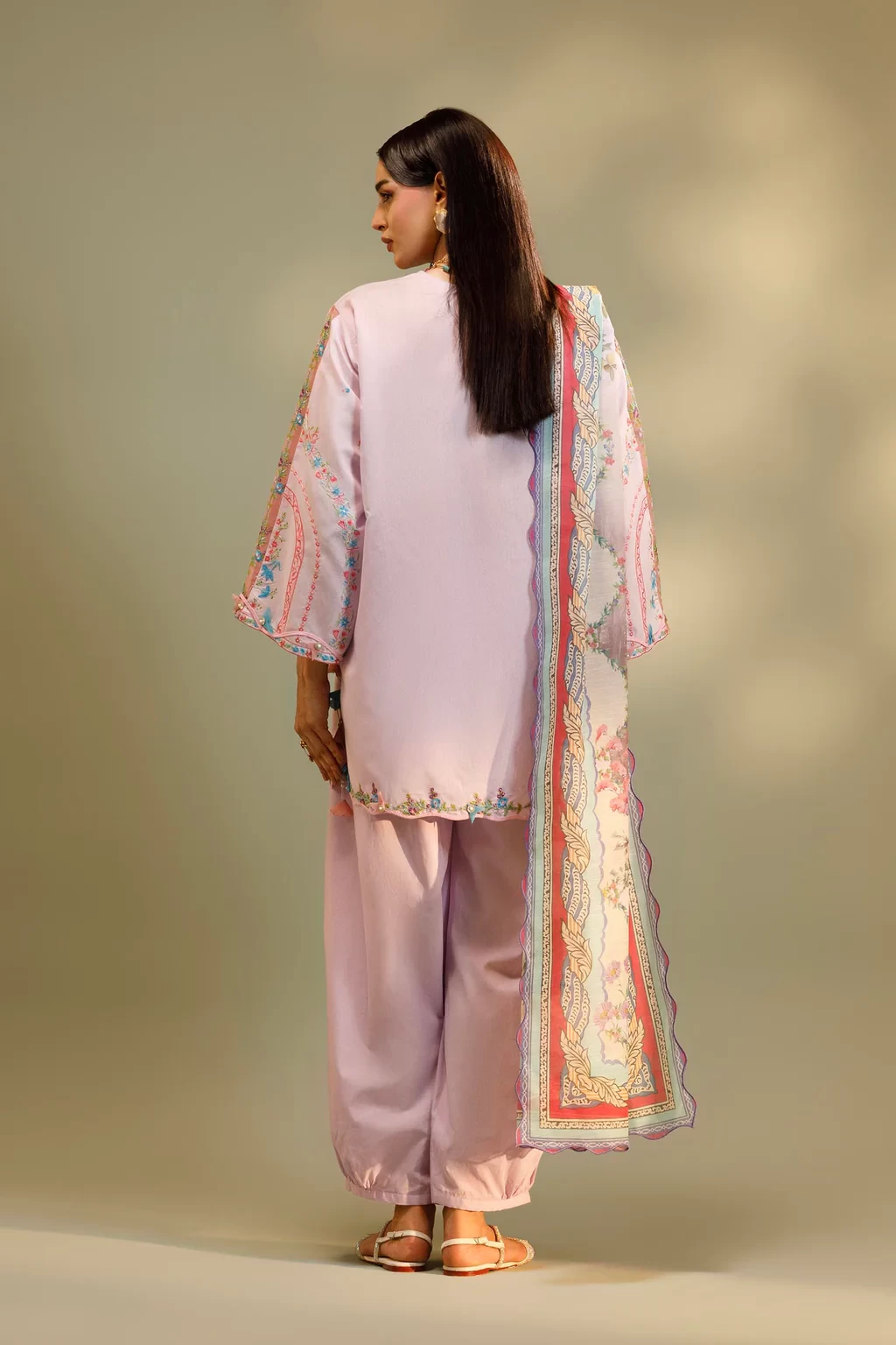 Embroidered 3 Piece Muzlin Suit - M262-011B-DC