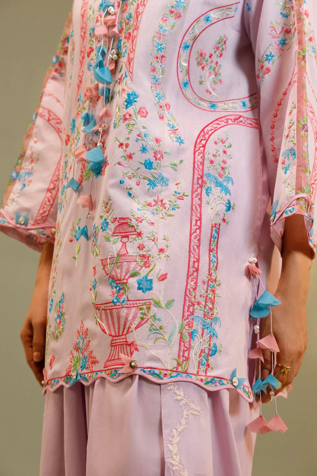 Embroidered 3 Piece Muzlin Suit - M262-011B-DC