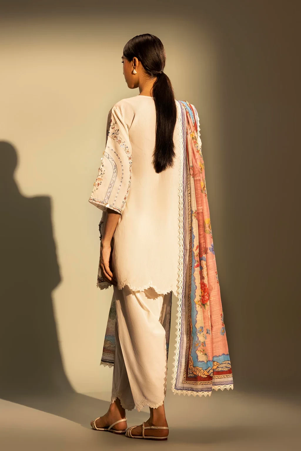 Embroidered 3 Piece Muzlin Suit - M262-011A-DC