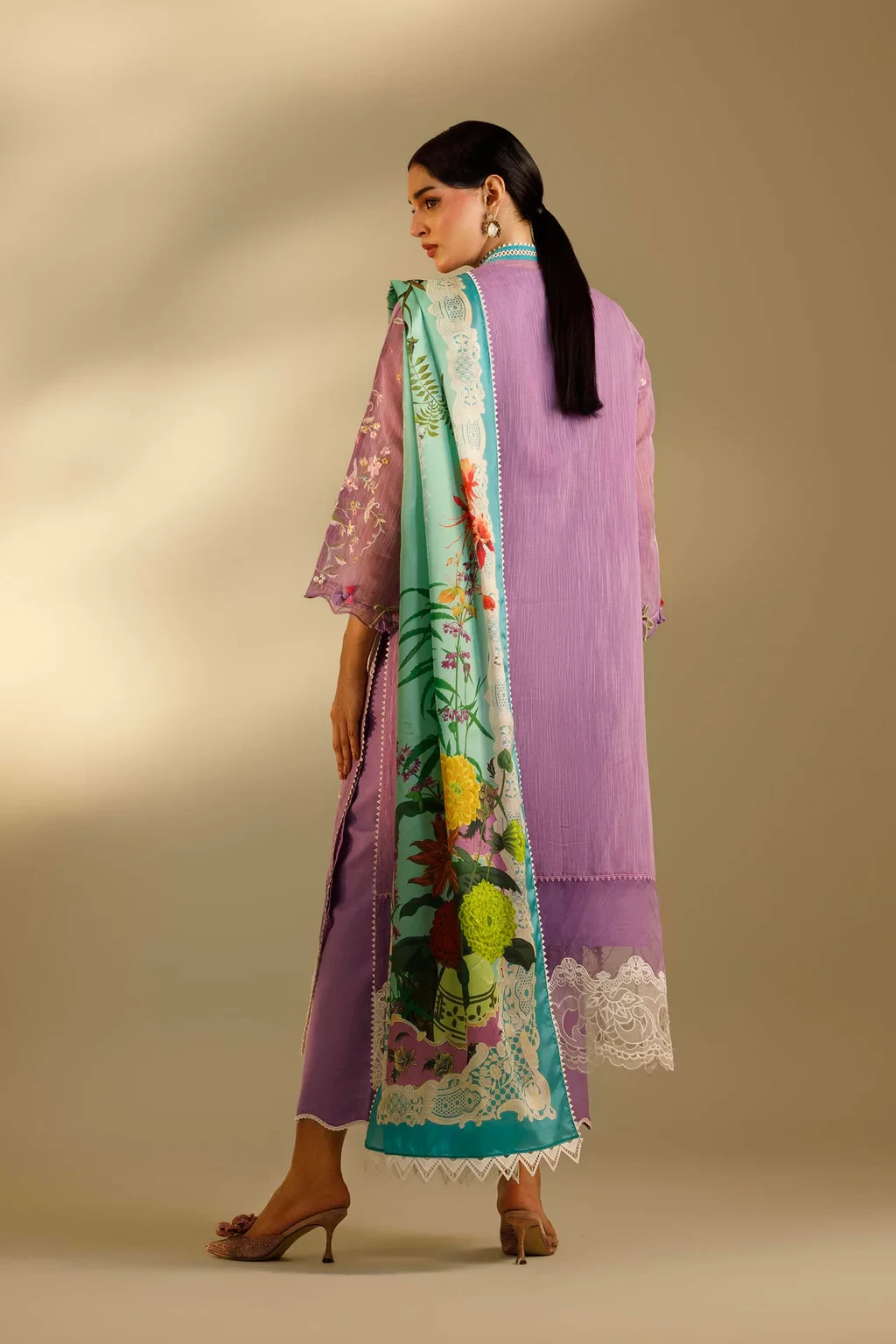 Embroidered 3 Piece Muzlin Suit - M262-010B-CL