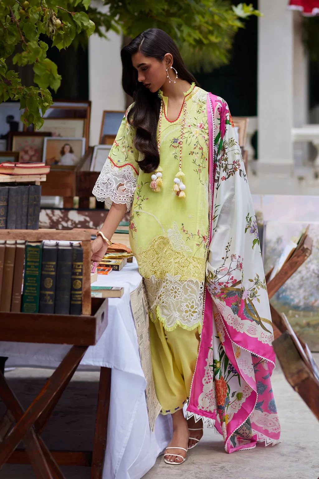 Embroidered 3 Piece Muzlin Suit - M262-010A-CL