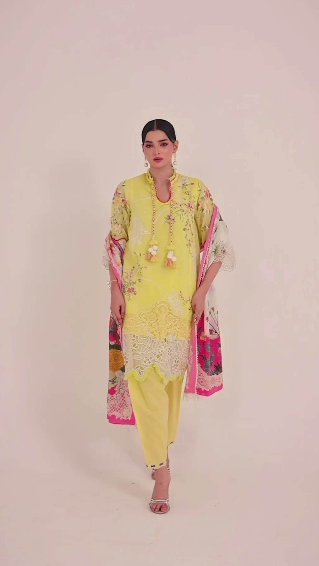 Embroidered 3 Piece Muzlin Suit - M262-010A-CL