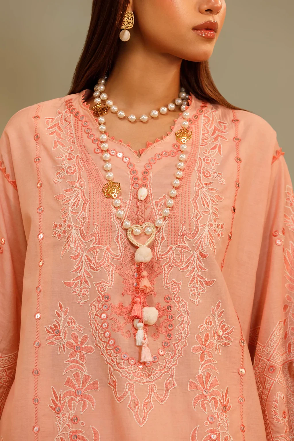 Embroidered 3 Piece Muzlin Suit - M262-009B-CT