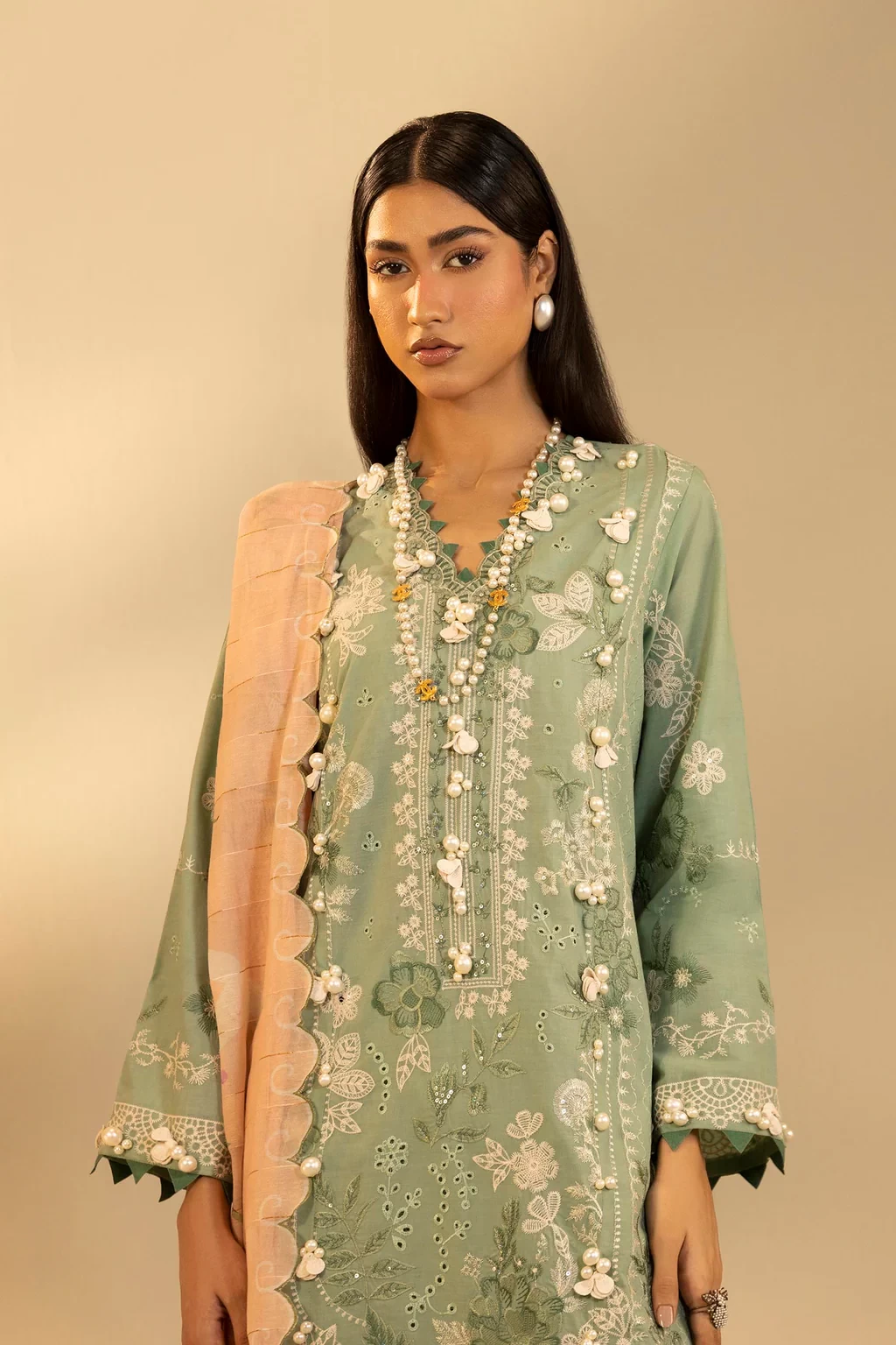 Embroidered 3 Piece Muzlin Suit - M262-008A-CT