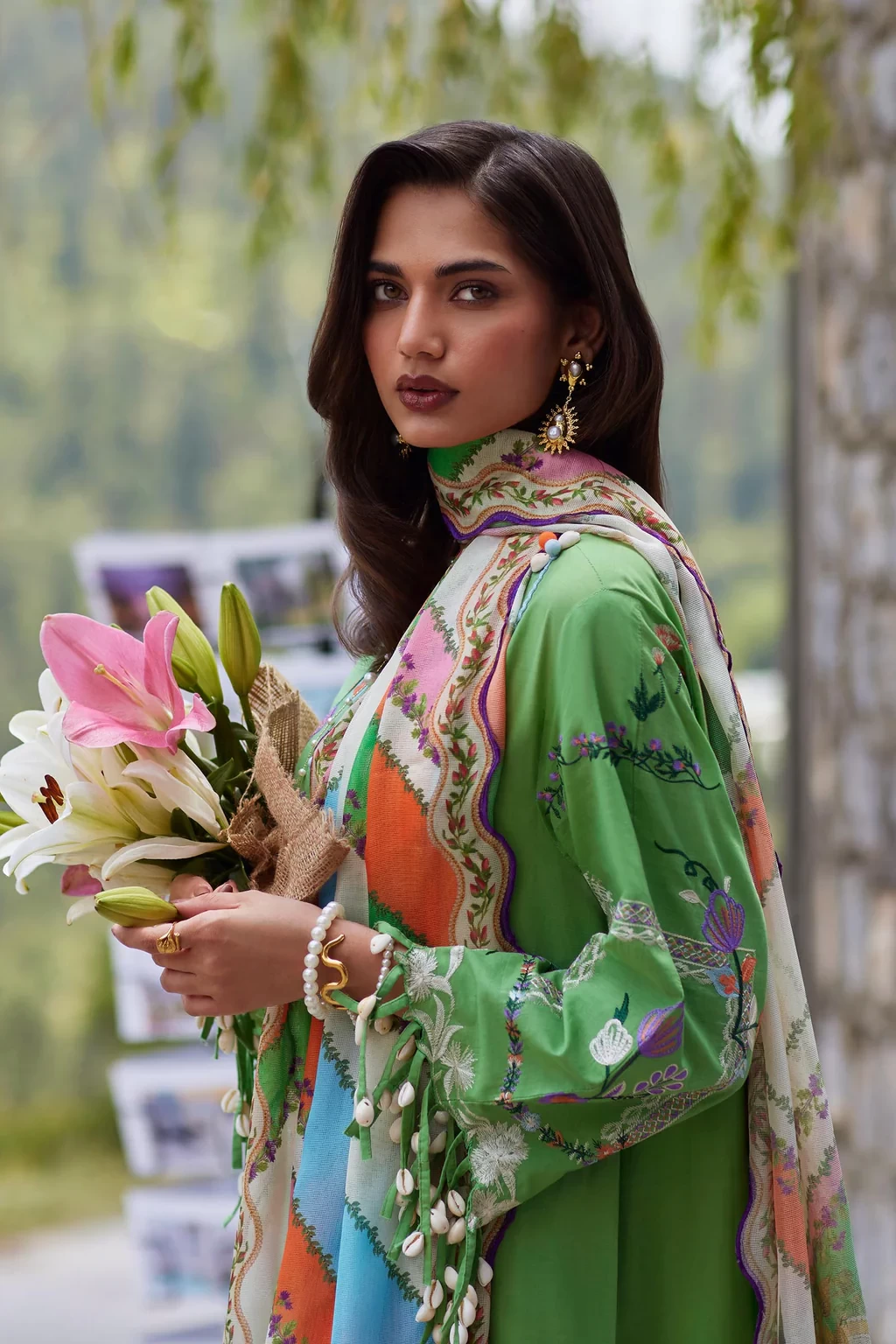 Embroidered 3 Piece Muzlin Suit - M262-006A-CV
