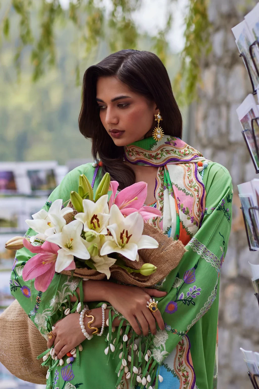 Embroidered 3 Piece Muzlin Suit - M262-006A-CV