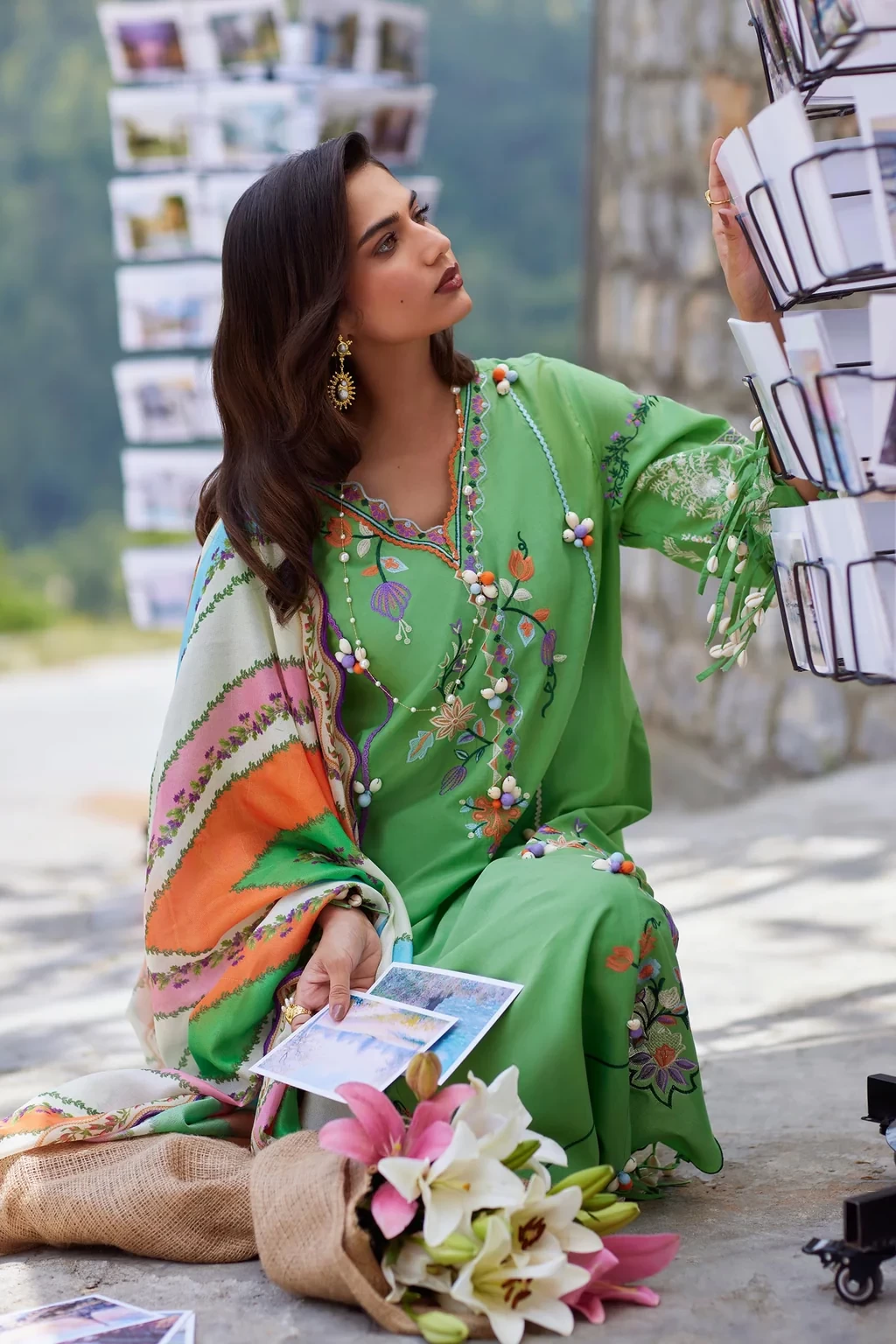 Embroidered 3 Piece Muzlin Suit - M262-006A-CV