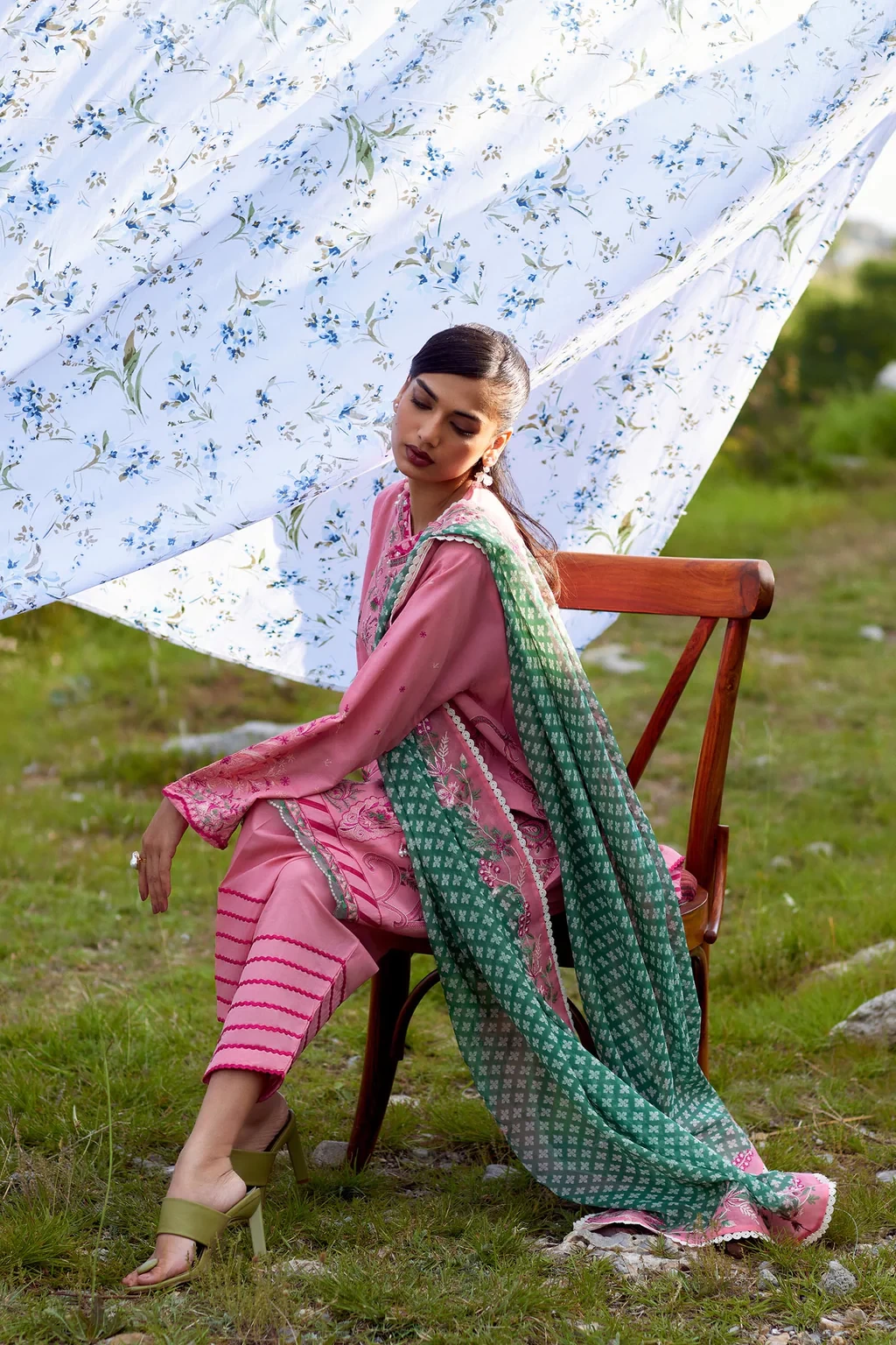 Embroidered 3 Piece Muzlin Suit - M262-005A-CJ