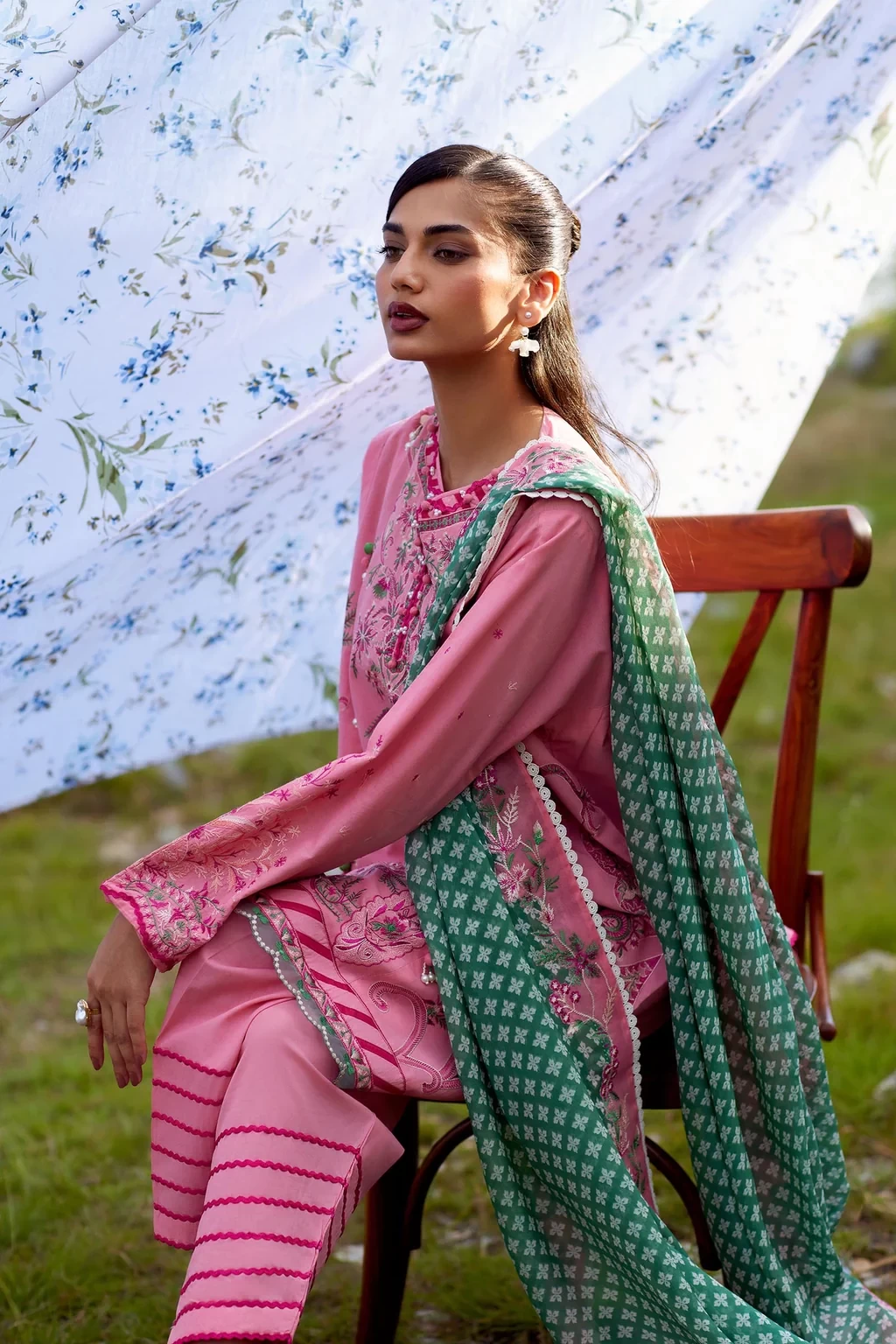 Embroidered 3 Piece Muzlin Suit - M262-005A-CJ
