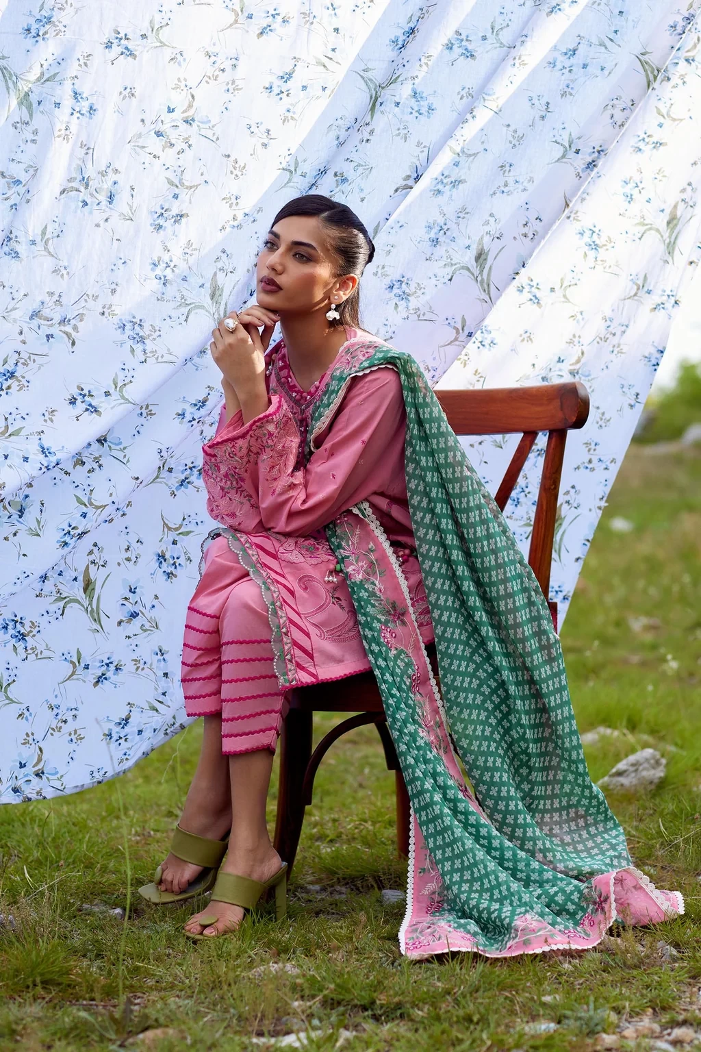 Embroidered 3 Piece Muzlin Suit - M262-005A-CJ