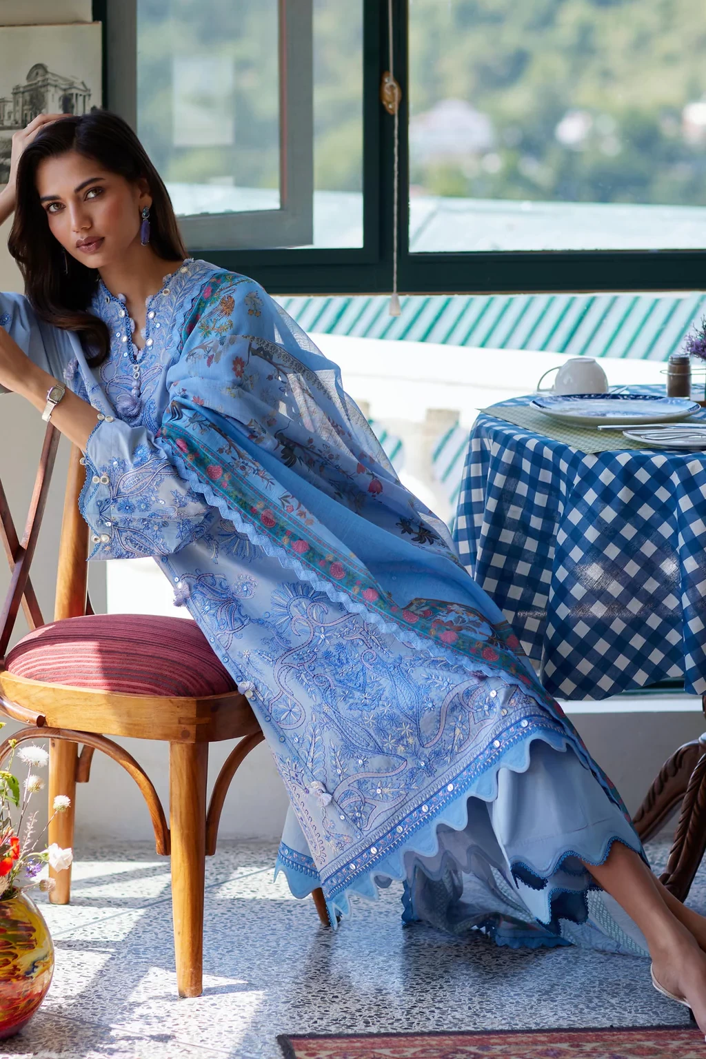 Embroidered 3 Piece Muzlin Suit - M262-004A-DC