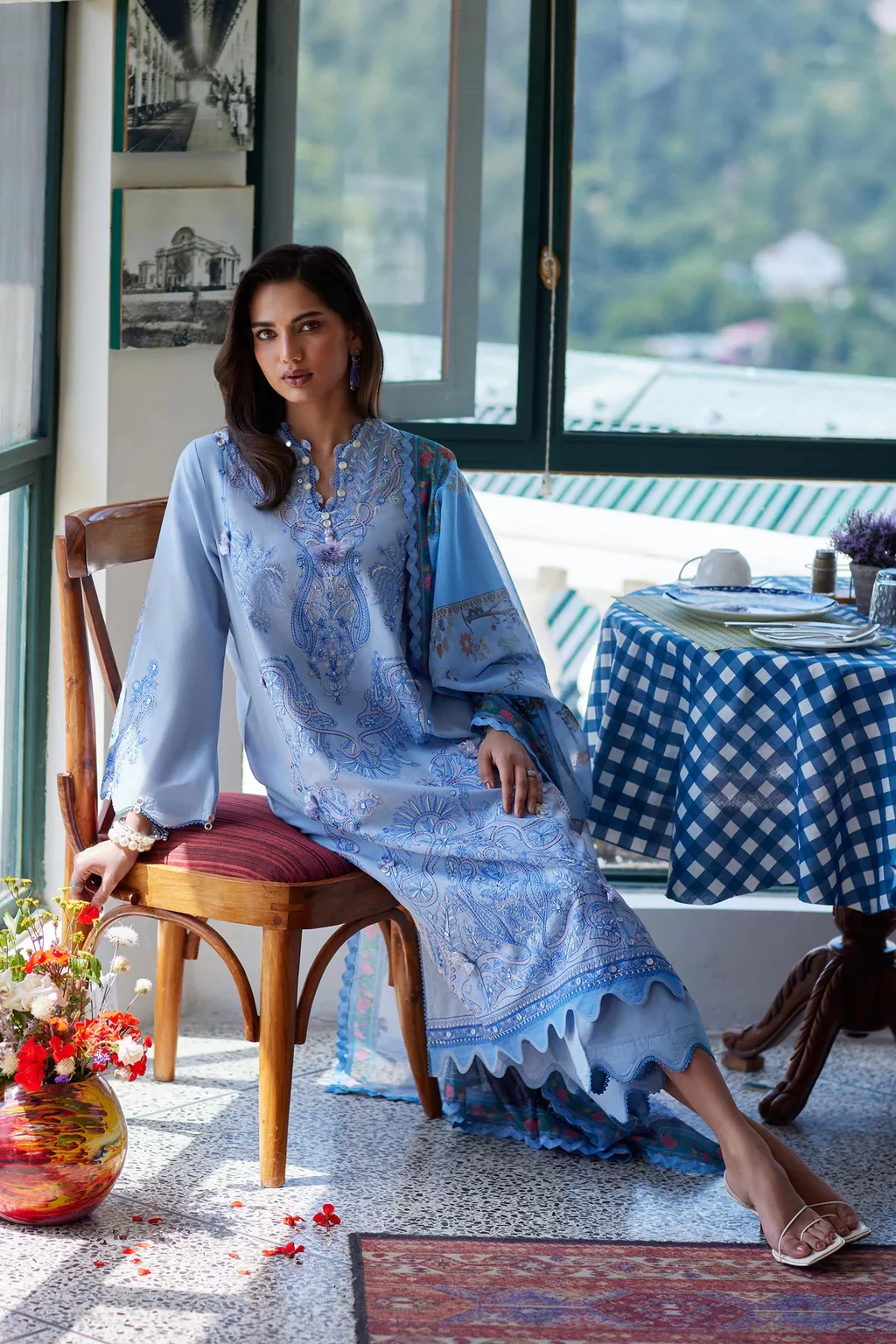 Embroidered 3 Piece Muzlin Suit - M262-004A-DC