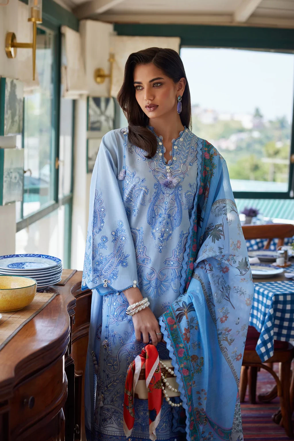 Embroidered 3 Piece Muzlin Suit - M262-004A-DC